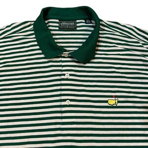 Master's Collection‎ Men's Polo Shirt XL Extra Large Green Stripe Mercerized